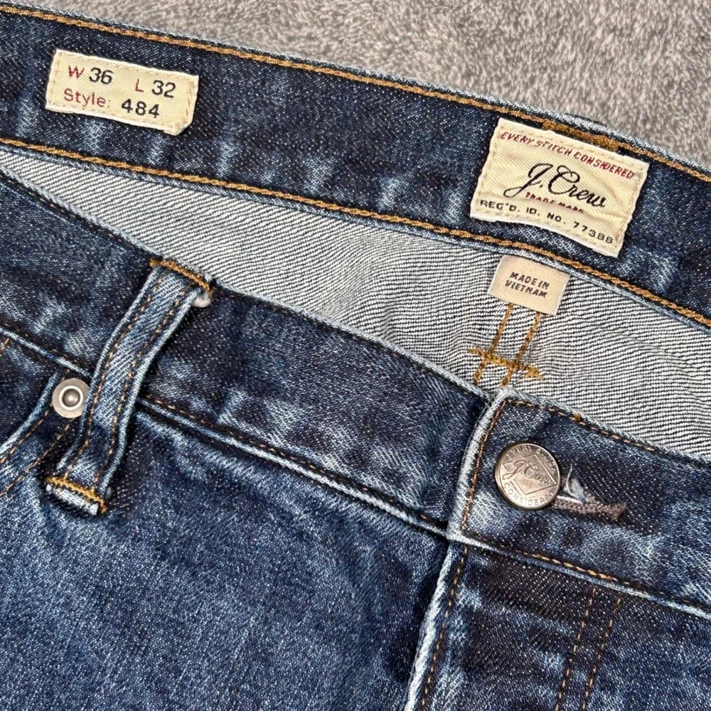 J.Crew 484 Slim Fit Japanese Selvedge Jeans Dark Indigo Men 37x30 BS744 Red Line